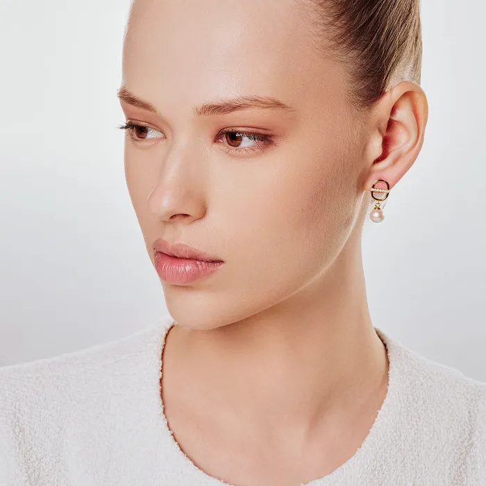 Top Grade Freshwater Pearl Earrings WE00812 CONNECT Pearly Lustre Earrings
