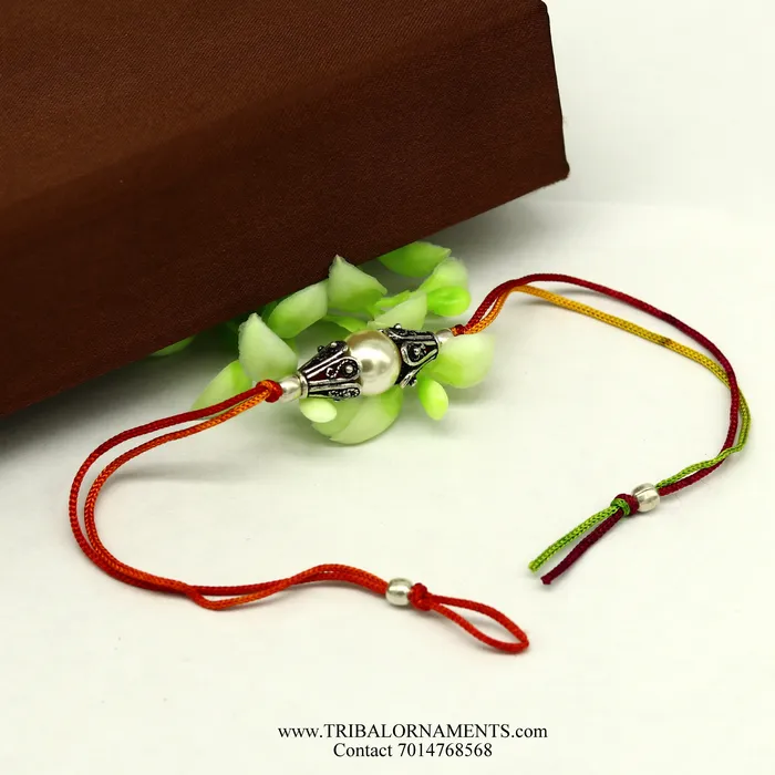 TRIBAL ORNAMENTS Bracelets 925 sterling silver handmade beautiful design with pearls Rakhi Bracelet amazing stylish gift for Rakshabandhan rk132