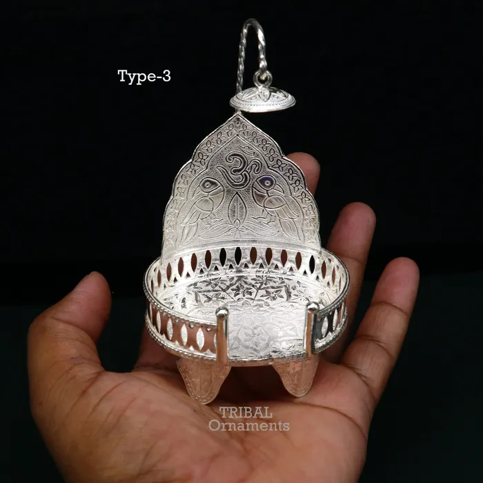 TRIBAL ORNAMENTS Necklaces 925 sterling silver solid Singhasan singhasan idol god throne god statues stand chair temple puja article best collectible gift su796