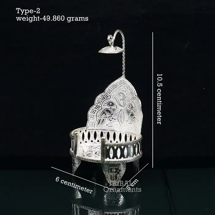 TRIBAL ORNAMENTS Necklaces 925 sterling silver solid Singhasan singhasan idol god throne god statues stand chair temple puja article best collectible gift su796