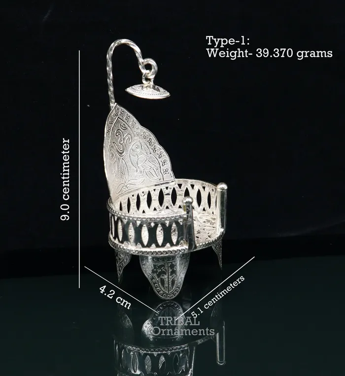 TRIBAL ORNAMENTS Necklaces 925 sterling silver solid Singhasan singhasan idol god throne god statues stand chair temple puja article best collectible gift su796