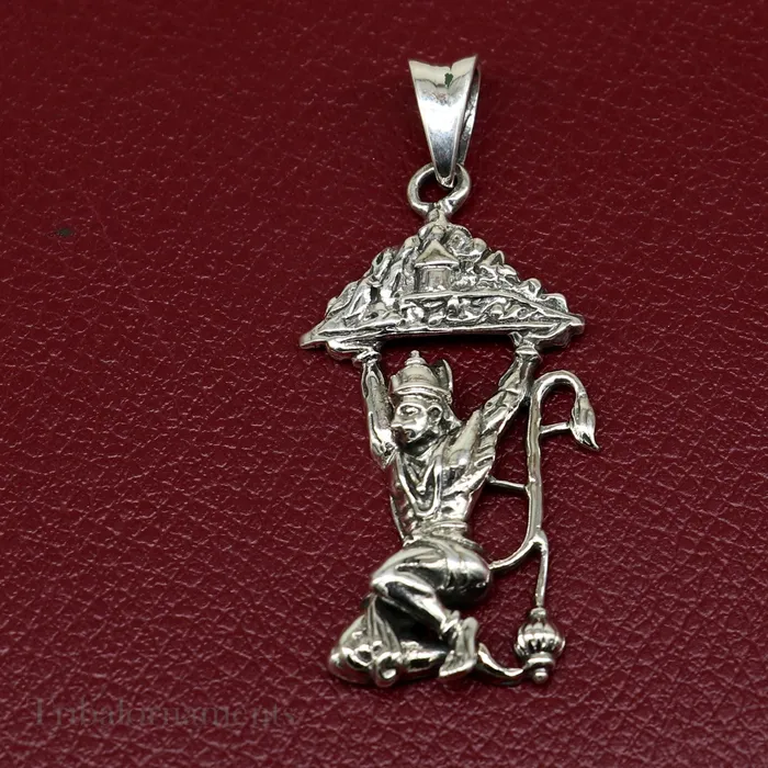 TRIBAL ORNAMENTS Necklaces Lord hanuman with mount pendant 925 sterling silver handmade divine blessing pendant amazing craftsmanship pendant gifting jewelry ssp906