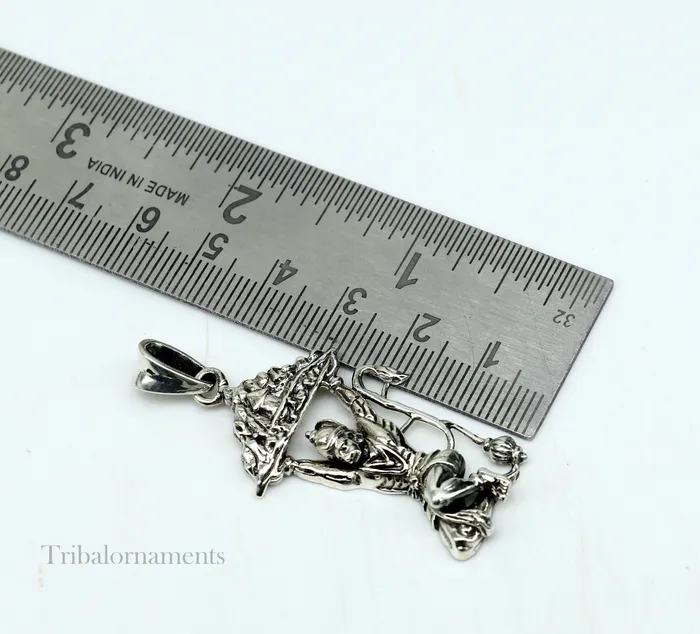 TRIBAL ORNAMENTS Necklaces Lord hanuman with mount pendant 925 sterling silver handmade divine blessing pendant amazing craftsmanship pendant gifting jewelry ssp906