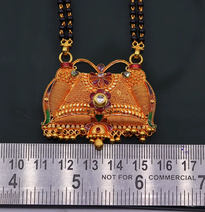 TRIBAL ORNAMENTS Necklaces Vintage antique design handmade 22kt gold amazing filigree work necklace pendant chain mangalsutra excellent jewelry from india TRIBAL ORNAMENTS Necklaces Vintage antique design handmade 22kt gold amazing filigree work necklace pendant chain mangalsutra excellent jewelry from india