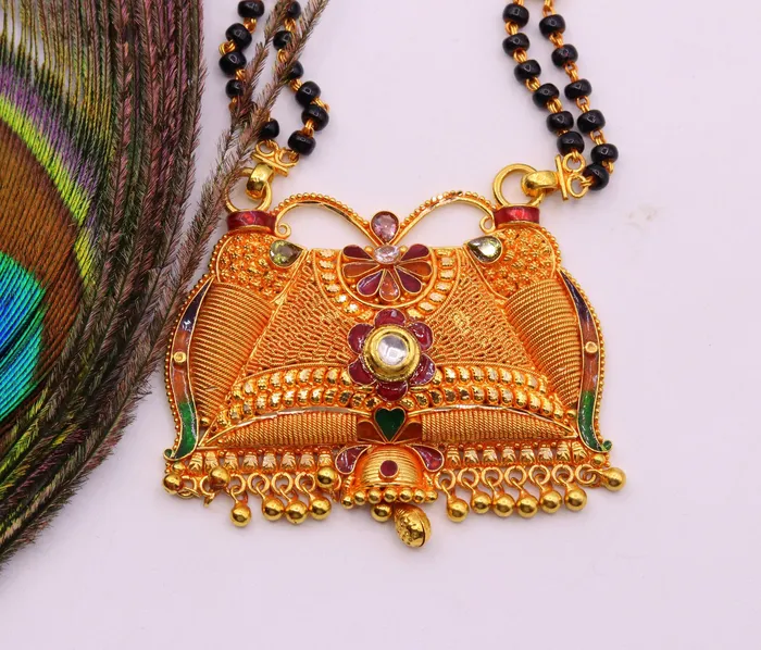 TRIBAL ORNAMENTS Necklaces Vintage antique design handmade 22kt gold amazing filigree work necklace pendant chain mangalsutra excellent jewelry from india TRIBAL ORNAMENTS Necklaces Vintage antique design handmade 22kt gold amazing filigree work necklace pendant chain mangalsutra excellent jewelry from india