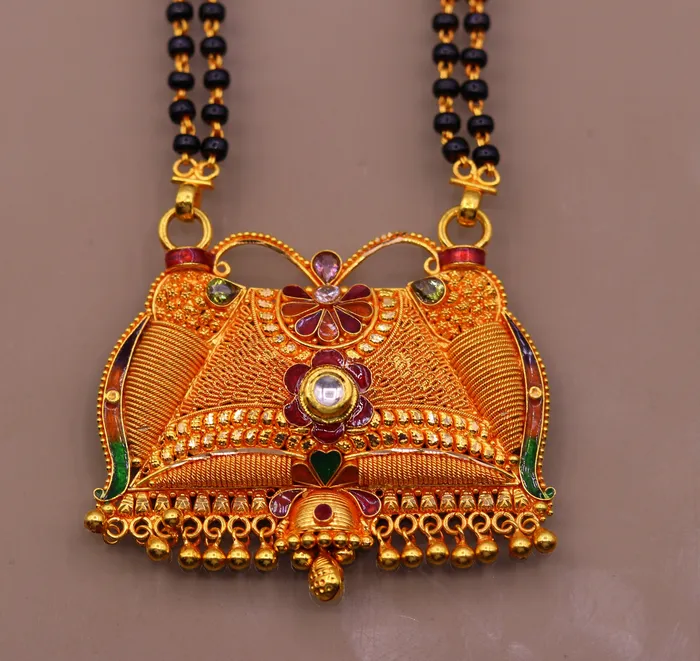 TRIBAL ORNAMENTS Necklaces Vintage antique design handmade 22kt gold amazing filigree work necklace pendant chain mangalsutra excellent jewelry from india TRIBAL ORNAMENTS Necklaces Vintage antique design handmade 22kt gold amazing filigree work necklace pendant chain mangalsutra excellent jewelry from india