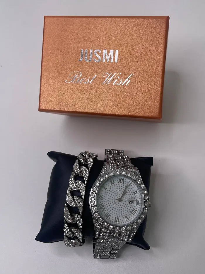 Twisted Moon Jewelry Silver Watch And Bracelet Set Bracelets