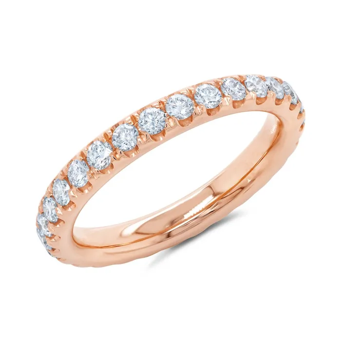 14K Rose Gold Diamond Eternity Band Wedding Bands Rings