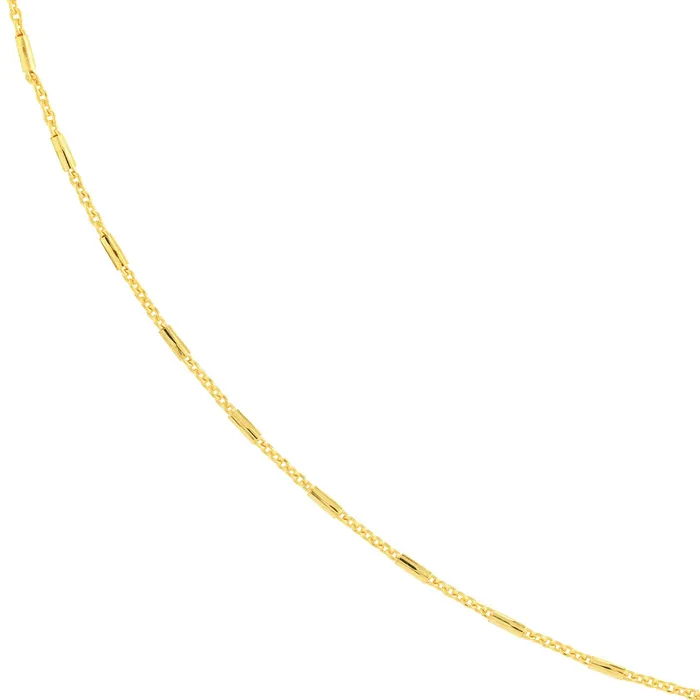 14K Yellow Gold Barrel Saturn Cable Chain Necklace Croghans Necklaces