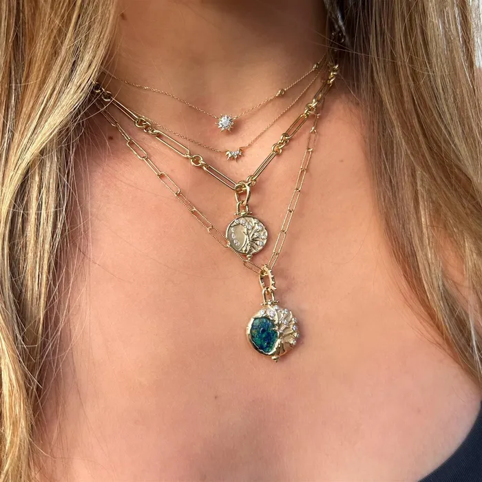 14K Yellow Gold Diamond Cut Paperclip Chain Necklace Croghans Necklaces