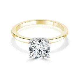 14K Yellow Gold Solitare Ring for Round with Hidden Diamond Halo Engagement Collections Rings 14K Yellow Gold Solitare Ring for Round with Hidden Diamond Halo Engagement Collections Rings