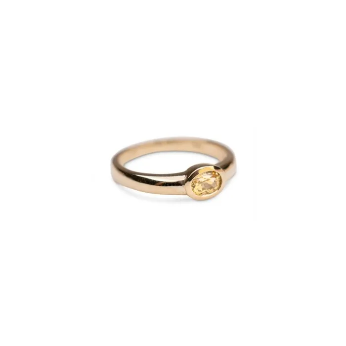 14k Yellow Sapphire Bezel Ring RG Rings