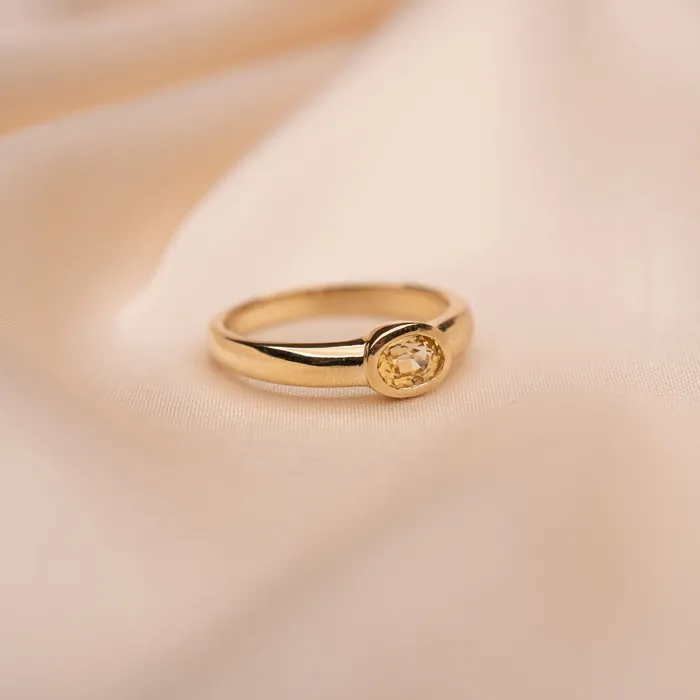 14k Yellow Sapphire Bezel Ring RG Rings
