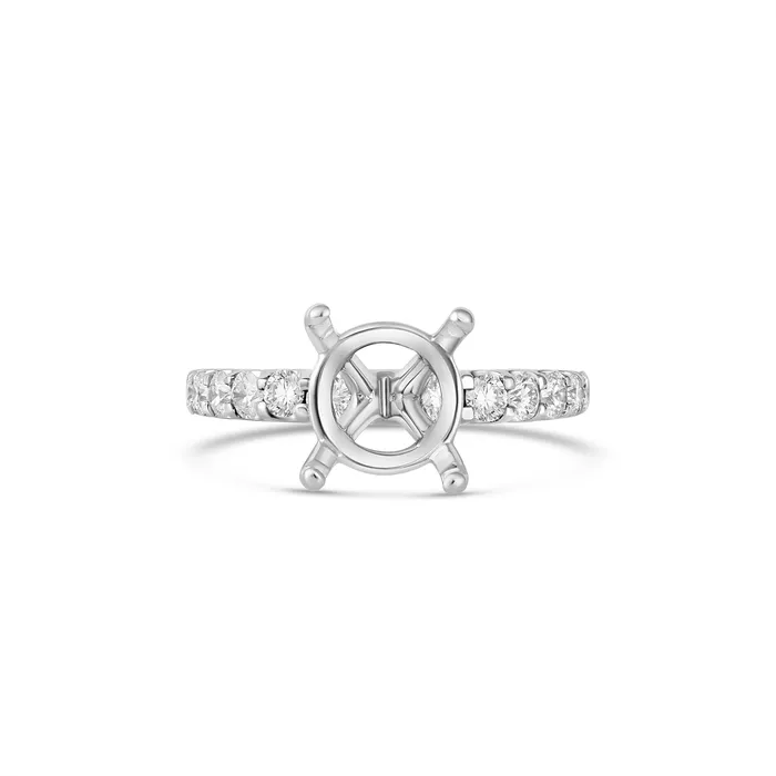 18K White Gold Semi Mount Diamond Ring Engagement Collections Rings