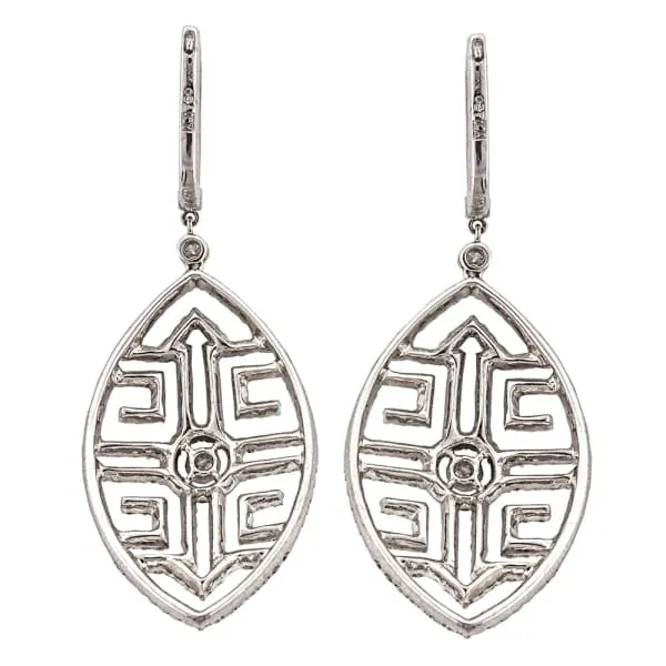 Beautiful 18k white gold diamond long Chandelier earrings EXPX7423 Diamond Source NYC Earrings