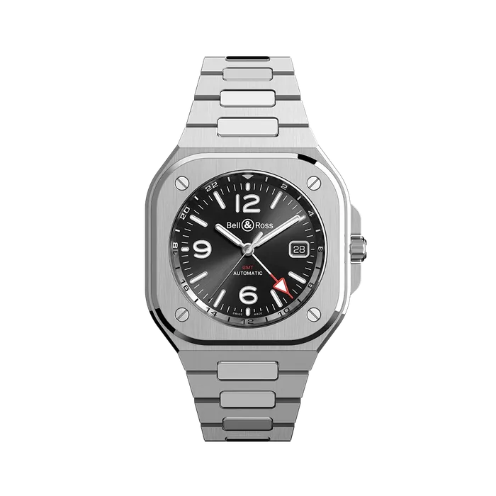 Bell and Ross Bracelets Bell Ross BR05 GMT Stainless Steel Black Sunray Dial 41mm Automatic Bell and Ross Bracelets Bell Ross BR05 GMT Stainless Steel Black Sunray Dial 41mm Automatic