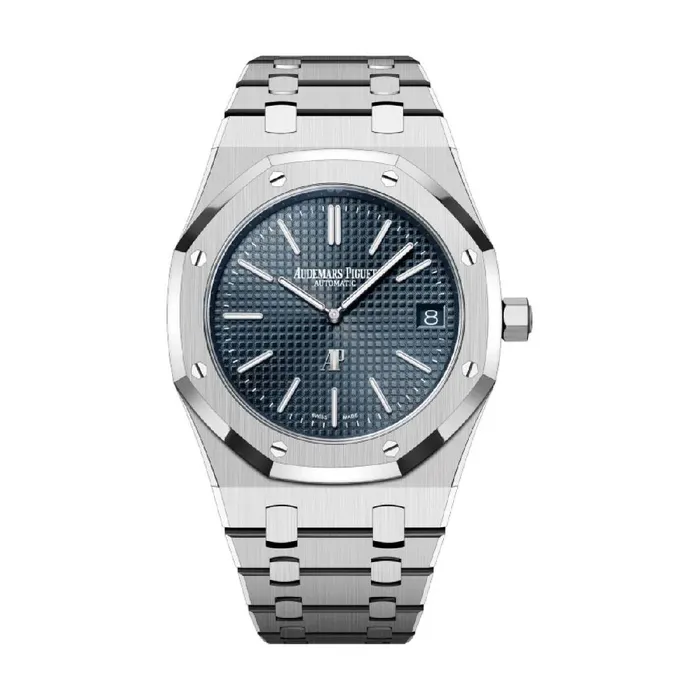 Bracelets Audemars Piguet Audemars Piguet Royal Oak Jumbo Extra Thin 50th Anniversary 39mm Watch Ref 16202STOO1240ST01 Blue Dial Stainless Steel Bracelet Bracelets Audemars Piguet Audemars Piguet Royal Oak Jumbo Extra Thin 50th Anniversary 39mm Watch Ref 16202STOO1240ST01 Blue Dial Stainless Steel Bracelet
