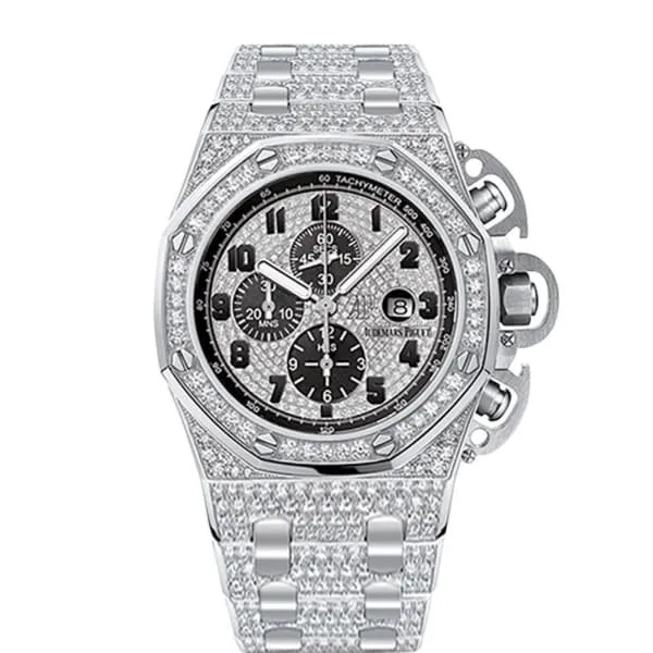 Bracelets Audemars Piguet Audemars Piguet Royal Oak Offshore Chronograph 48mm Mens Watch Ref 26215BCZZ1239BC01 Pave Diamond Dial Diamond Bezel 18K White Gold Diamond Bracelet Bracelets Audemars Piguet Audemars Piguet Royal Oak Offshore Chronograph 48mm Mens Watch Ref 26215BCZZ1239BC01 Pave Diamond Dial Diamond Bezel 18K White Gold Diamond Bracelet