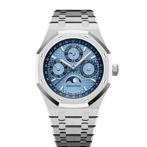 Bracelets Audemars Piguet Audemars Piguet Royal Oak Perpetual Calendar 41mm Mens Watch Ref 26574PTOO1220PT01 Blue Moonphase Dial Platinum Bracelet Bracelets Audemars Piguet Audemars Piguet Royal Oak Perpetual Calendar 41mm Mens Watch Ref 26574PTOO1220PT01 Blue Moonphase Dial Platinum Bracelet