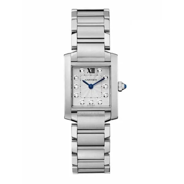 Bracelets Cartier Cartier Tank Francaise 25mm Womens watch Ref WE110006 Silver Roman Diamond Dial Stainless Steel Bracelet