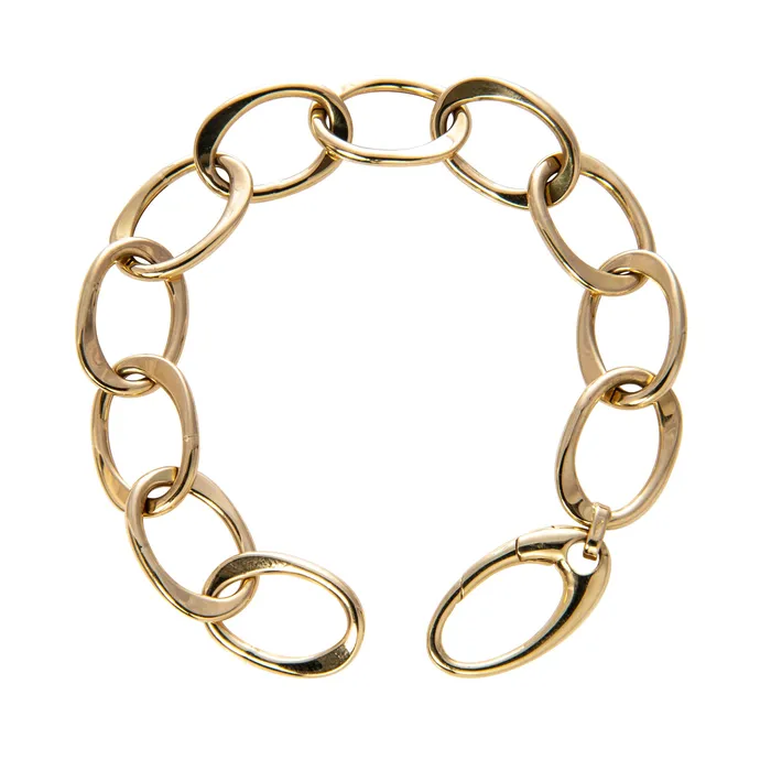 Bracelets Croghans 18K Yellow Gold Italian Large Oval Link Bracelet
