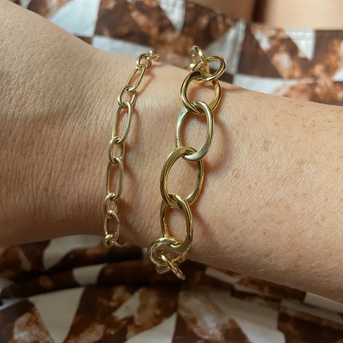 Bracelets Croghans 18K Yellow Gold Italian Large Oval Link Bracelet