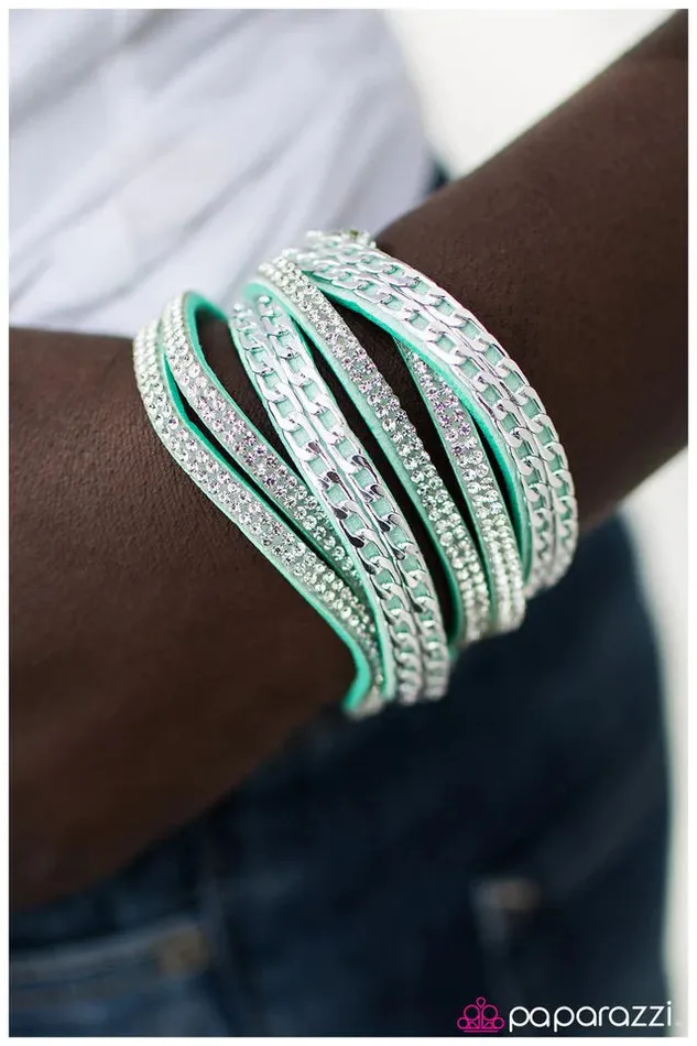 Bracelets Paparazzi Bracelet Glitz Blitz Green Paparazzi Jewelry