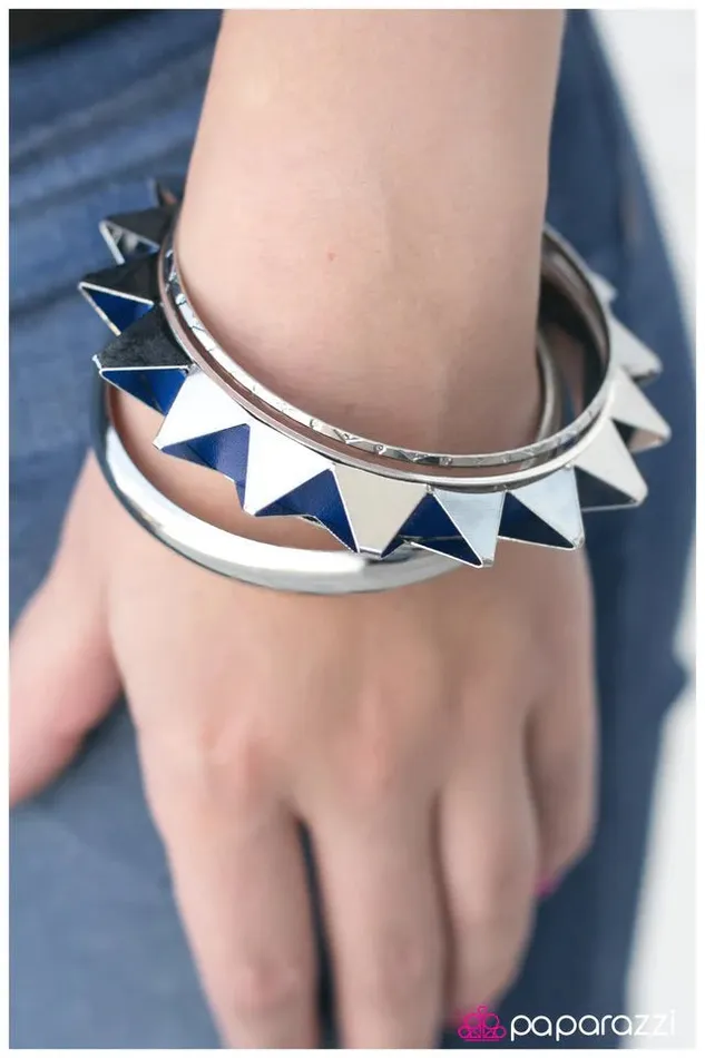 Bracelets Paparazzi Bracelet Jagged Edge Blue Paparazzi Jewelry