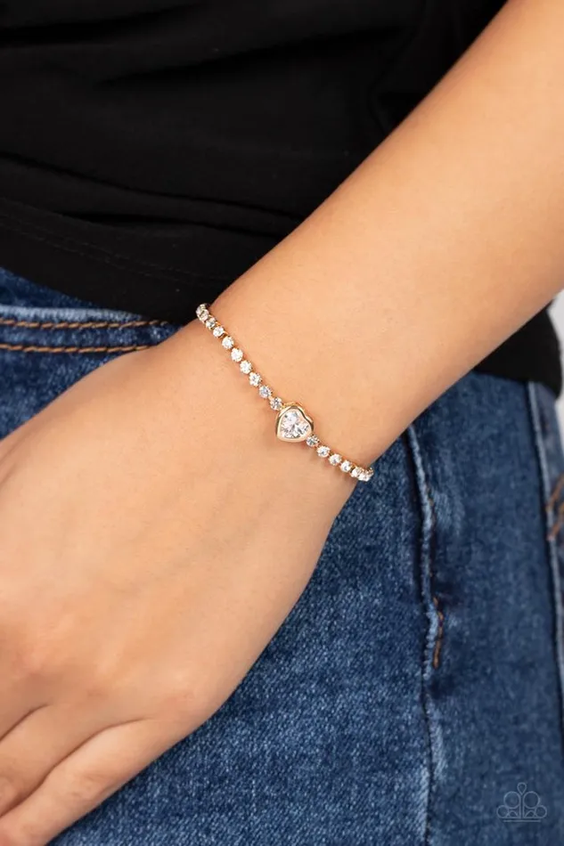 Bracelets Paparazzi Bracelet Mirrored Love Gold Paparazzi Jewelry