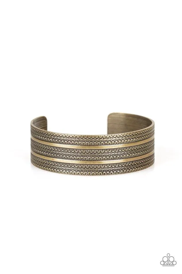 Bracelets Paparazzi Jewelry Paparazzi Bracelet Patterned Plains Brass