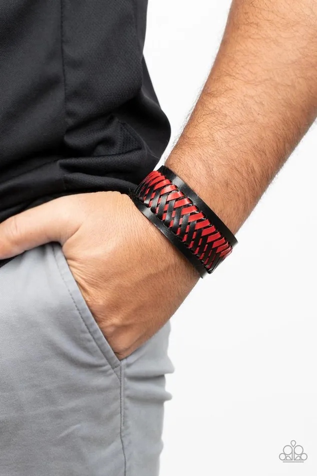 Bracelets Paparazzi Jewelry Paparazzi Bracelet Punk Rocker Road Red