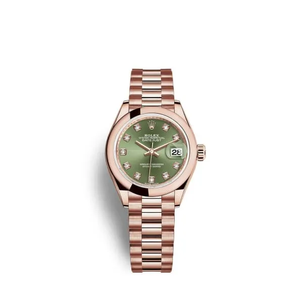 Bracelets Rolex Rolex Lady Datejust 28mm Ref 2791650011 Green Dial 18K Rose Gold President Bracelet Womens Watch Bracelets Rolex Rolex Lady Datejust 28mm Ref 2791650011 Green Dial 18K Rose Gold President Bracelet Womens Watch