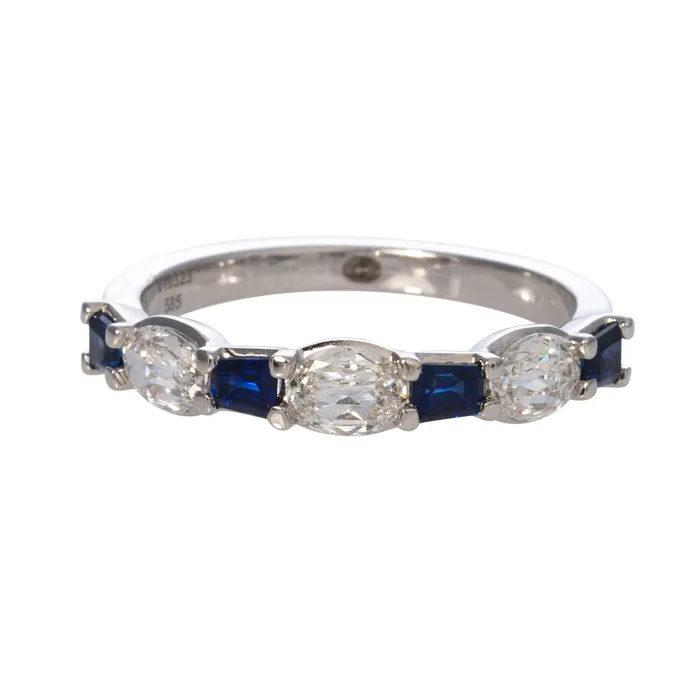 Christopher Designs Rings 55ctw LAmour Crisscut Oval Baguette Sapphire 7Stone Band Christopher Designs Rings 55ctw LAmour Crisscut Oval Baguette Sapphire 7Stone Band