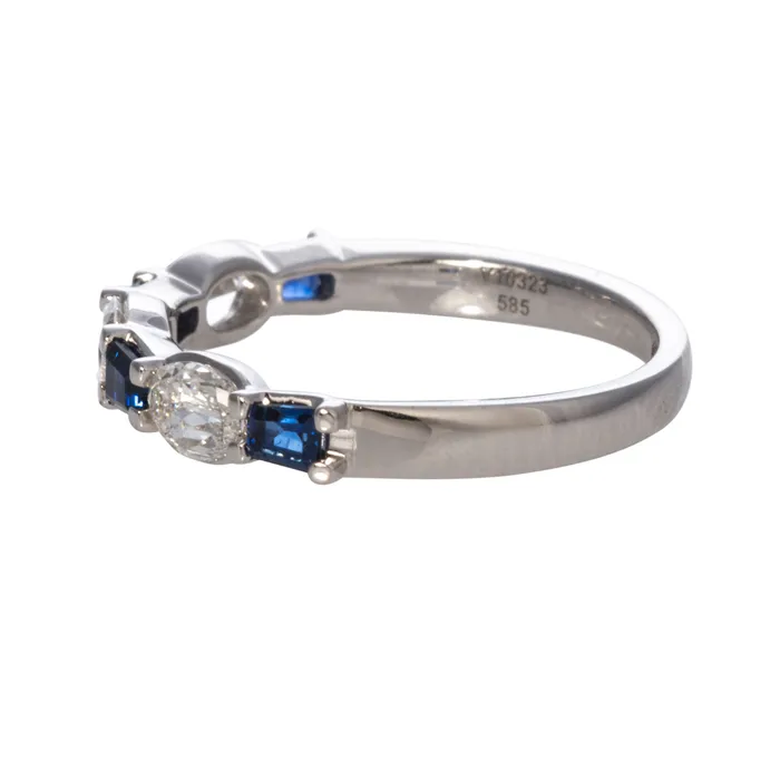 Christopher Designs Rings 55ctw LAmour Crisscut Oval Baguette Sapphire 7Stone Band