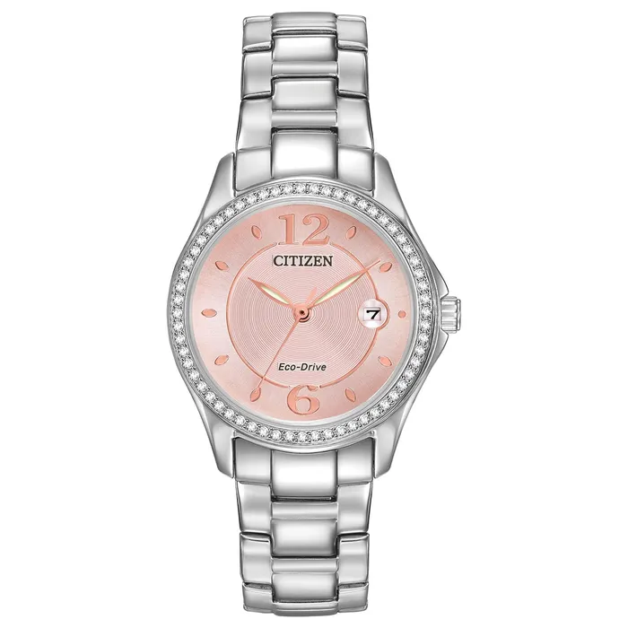 Citizen Watches Citizen Silhouette Crystal Watch Pink Dial Crystals 29mm EcoDrive Citizen Watches Citizen Silhouette Crystal Watch Pink Dial Crystals 29mm EcoDrive