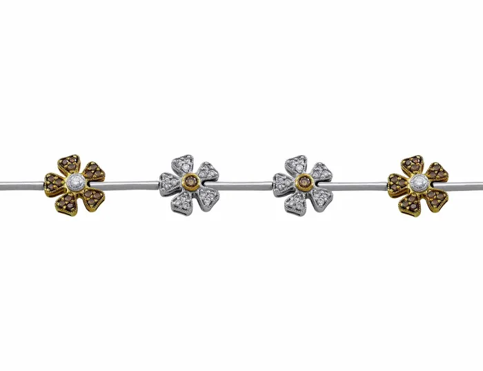 CJ Charles Jewelers Bracelets 18kt White Gold Flower Diamond Bracelet
