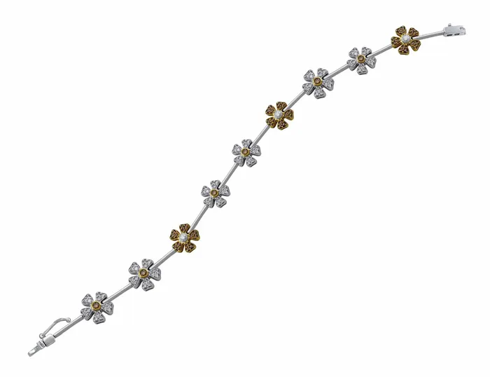 CJ Charles Jewelers Bracelets 18kt White Gold Flower Diamond Bracelet