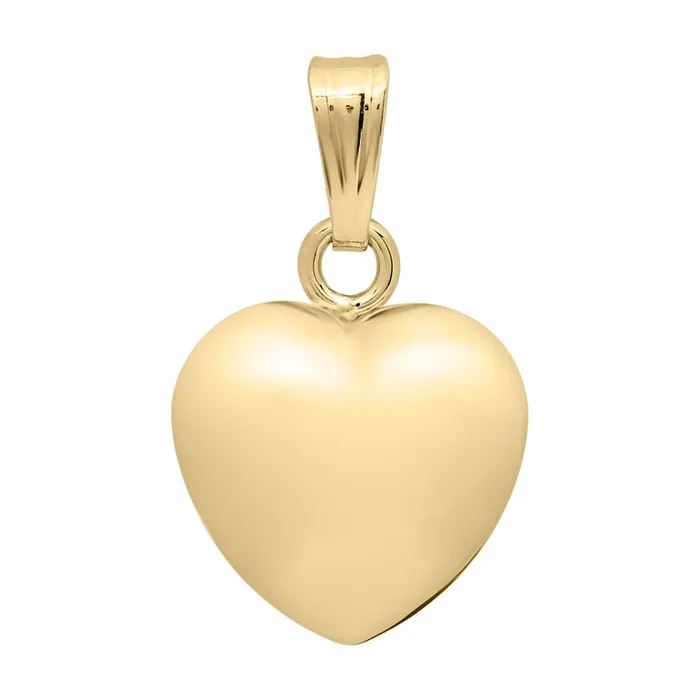 Croghans Child 14K Yellow Gold Puffed Heart Pendant Necklace Necklaces