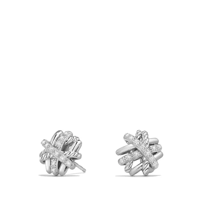 David Yurman 11mm Crossover Stud Earrings David Yurman Earrings