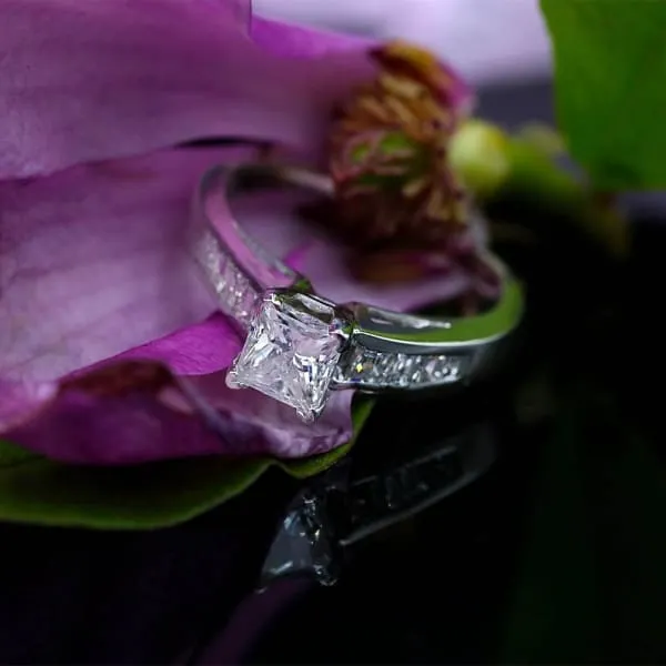 Diamond Engagement Ring Set in 14K White Gold 160ct tw Princess Cut Clarity Enhanced Diamonds Diamond Source NYC Rings