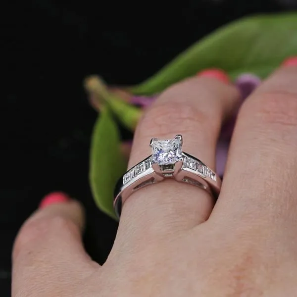 Diamond Engagement Ring Set in 14K White Gold 160ct tw Princess Cut Clarity Enhanced Diamonds Diamond Source NYC Rings