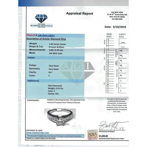 Diamond Engagement Ring Set in 14K White Gold 160ct tw Princess Cut Clarity Enhanced Diamonds Diamond Source NYC Rings