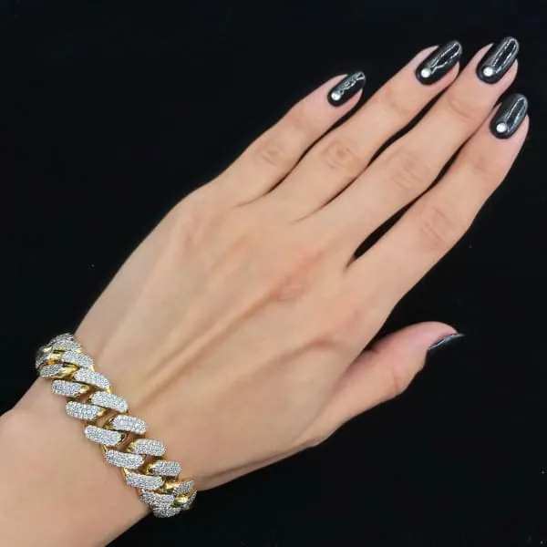 Diamond Source NYC Bracelets 14k Yellow Gold Fashion Cuban Diamond Bracelet BRA40000