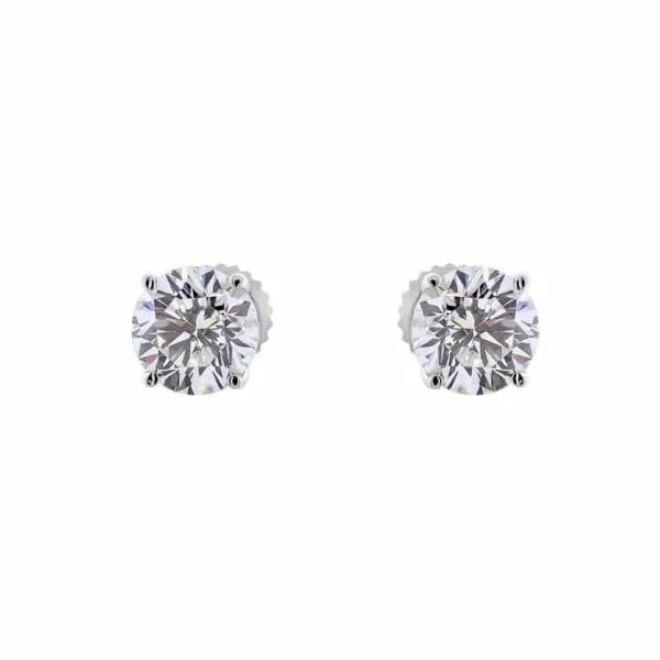 Diamond Source NYC Earrings 14kt White Gold Diamond Stud Earrings 140ct Total Weight Round Brilliant Diamonds ST18000
