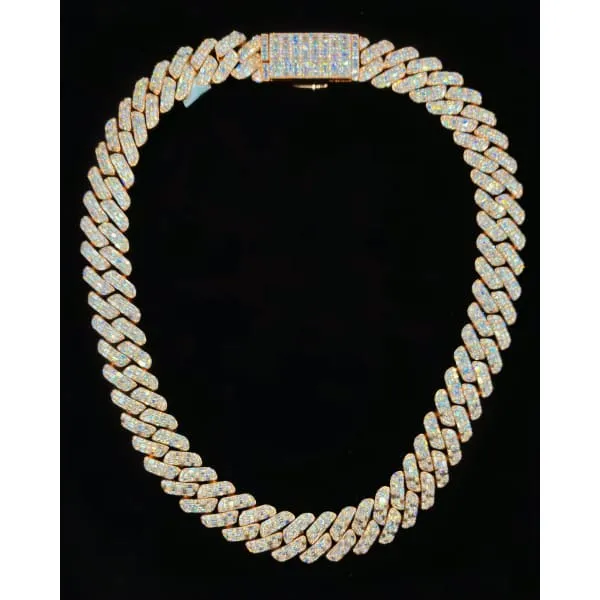 Diamond Source NYC Necklaces 14kt Rose Gold Diamond Cuban Link Chain With 4360ct Diamonds CUB17306662 Diamond Source NYC Necklaces 14kt Rose Gold Diamond Cuban Link Chain With 4360ct Diamonds CUB17306662