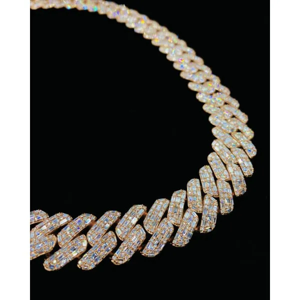 Diamond Source NYC Necklaces 14kt Rose Gold Diamond Cuban Link Chain With 4360ct Diamonds CUB17306662 Diamond Source NYC Necklaces 14kt Rose Gold Diamond Cuban Link Chain With 4360ct Diamonds CUB17306662