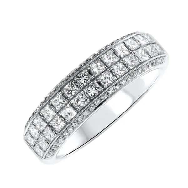 Diamond Source NYC Rings 18kt White Gold Diamond Wedding Band 101ct Diamonds BA17845