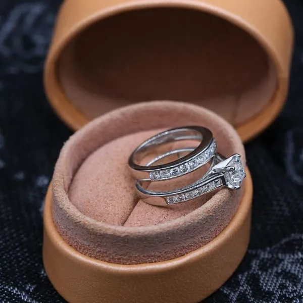 Diamond Source NYC Rings Engagement and Wedding Ring Set in Platinum 256ct tw Princess Cut Round Brilliant Clarity Enhanced Diamonds