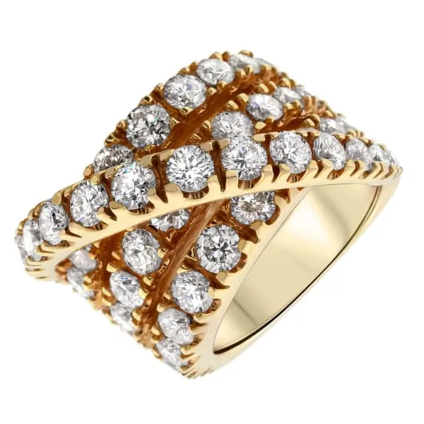 Diamond Source NYC Rings Natural Round Brilliant Multi Row Diamond Fashion Ring Set in 14K Rose Gold 800ct tw