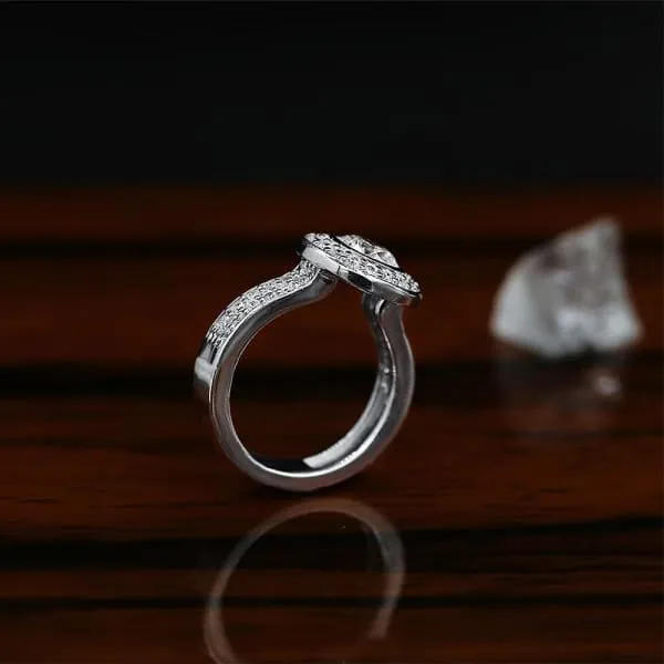 Diamond Source NYC Rings Stunning Halo Engagement Ring With Center 135ct Round Diamond RN173500